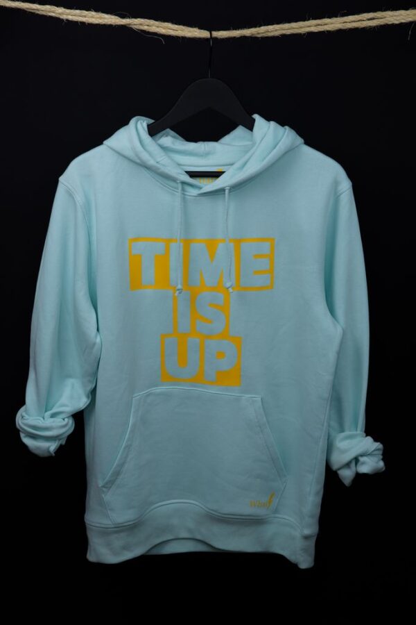 Sudadera Time Unisex azul, mensaje 'TIME'