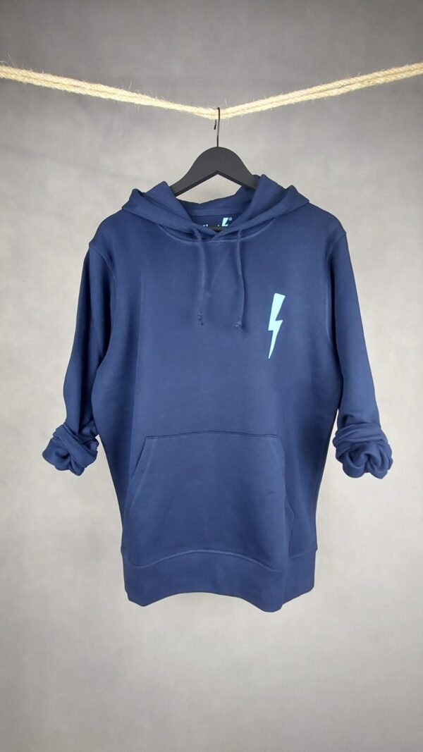 Sudadera Leader Unisex azul marino con mensaje "Born To Be The Leader of My Life"