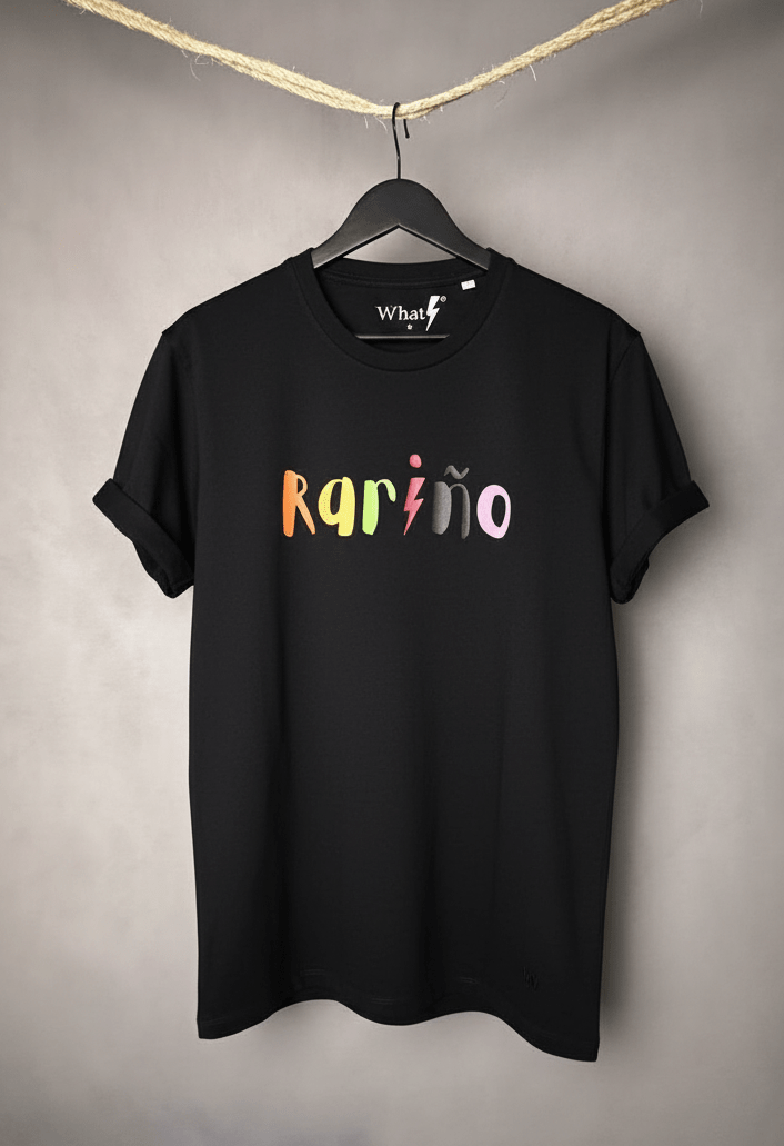Camiseta Rariño negra diseño orgánico What Style