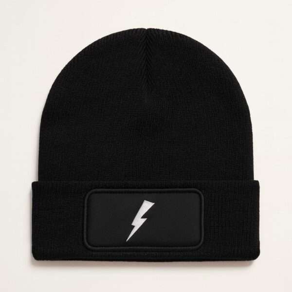 Gorro negro unisex con rayo icónico de WhatStyle