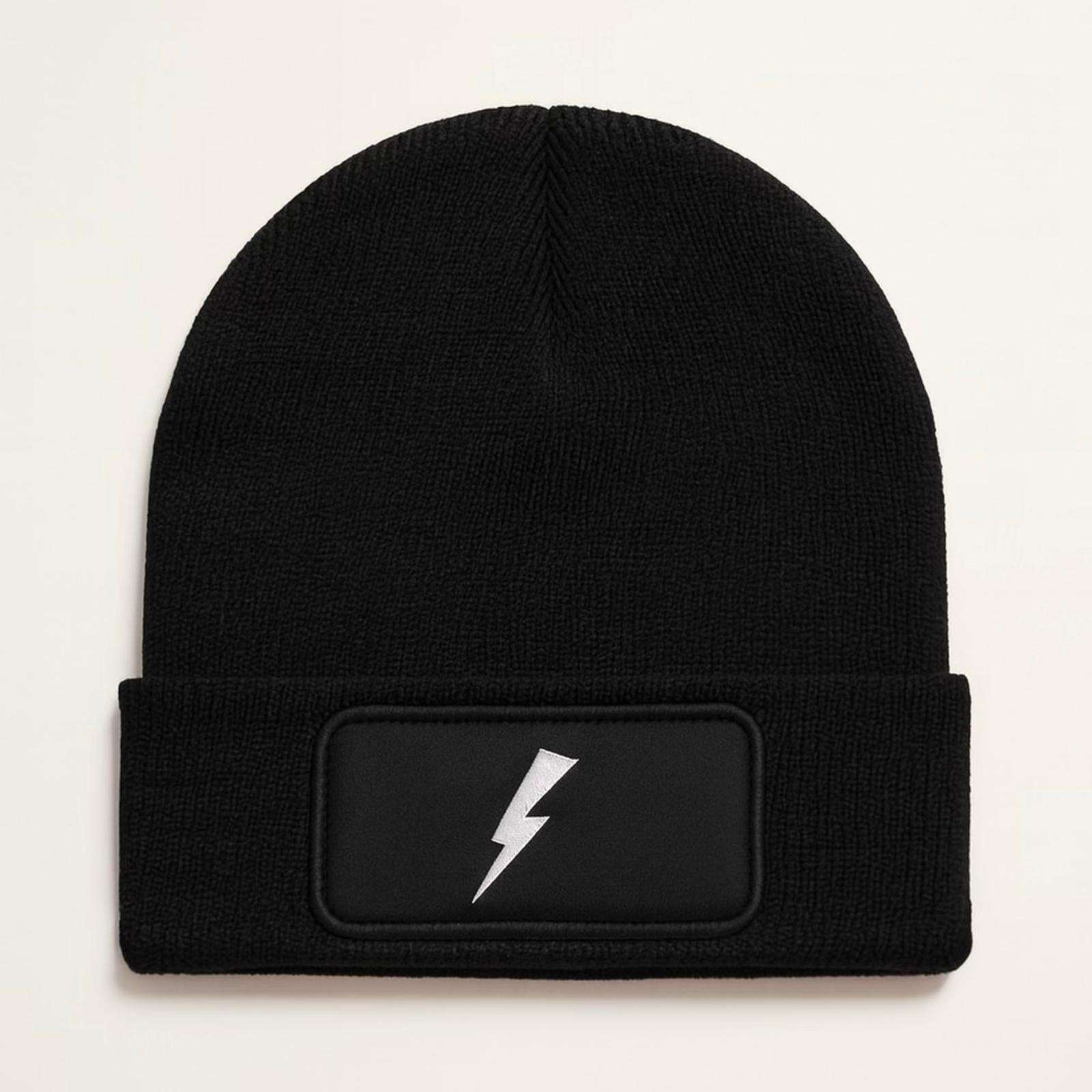 Gorro negro unisex con rayo icónico de WhatStyle