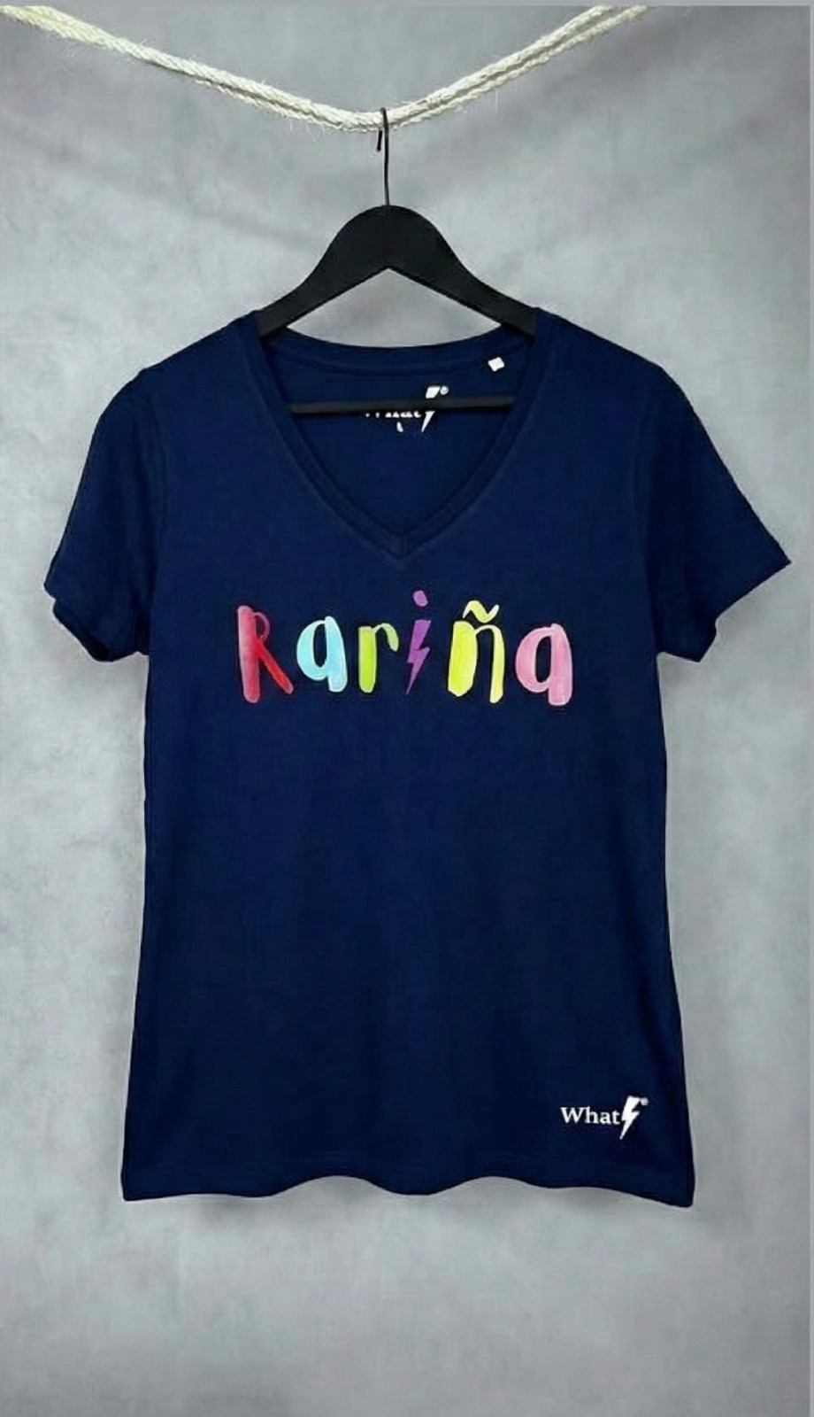 Camiseta azul marino de edición limitada WhatStyle con estampado Rariña