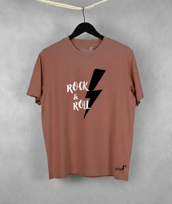 Camiseta The Block unisex sostenible color coral con diseño Rock & Roll de Whatstyle
