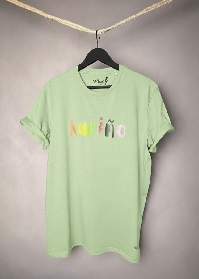 Camiseta VERDE LIMA de edición limitada WhatStyle con estampado Rariño/a
