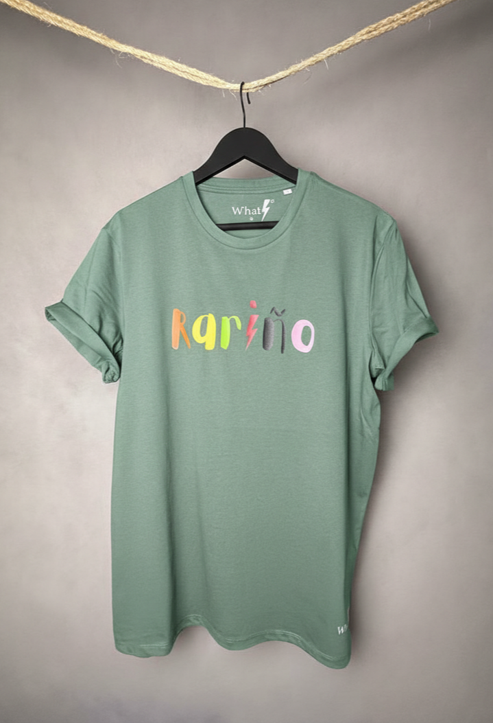 Camiseta VERDE MENTA de edición limitada WhatStyle con estampado Rariño/a